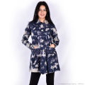 Creative Touch Fashion Navy blue mix Patterned Cotton Tie-Dye Outer For Women WJK4377. 