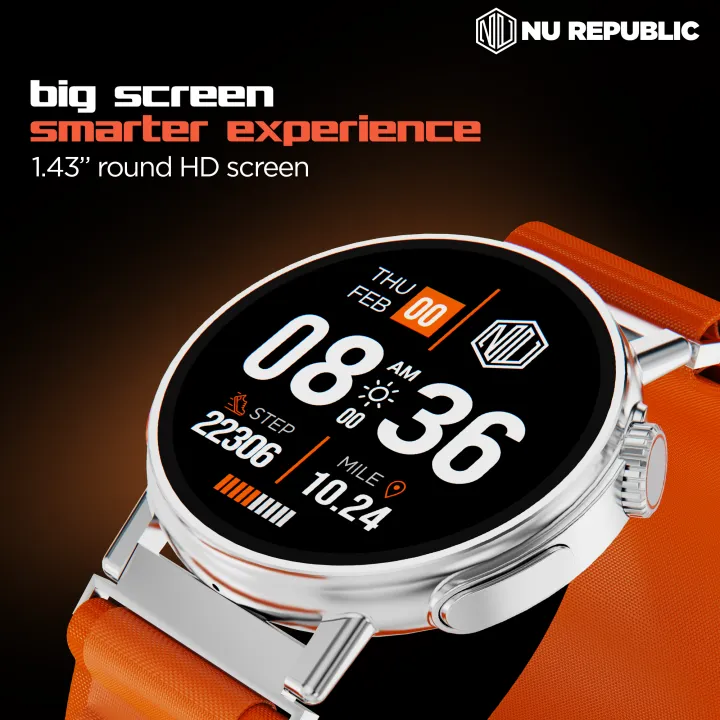 Nu%20Republic%20Creed%20Max%20with%201.43"%20HD%20IPS%20Display%20%7C%20Bluetooth%20Calling%20Round%20Dial%20Smart%20Watch%20%7C%20Health%20Monitor%20&%20AI%20Voice%20Assistant%20with%20One%20Extra%20Strap%20-%20Image%205