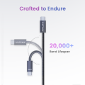 (New Launch) Ultima Flow 100 | 100W Type C to C Fabric Braided Cable | Super Fast Charging Charges Laptops | E-Mark IC Protects Battery Health | USB 2.0 For Fast Data Transfer | 1 Year Replacement Guarantee. 