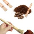 NAMUNY 6Pcs Long Handled Wooden Spoons Mixing Spoon Wood Tableware & 4Pcs Coffee Machine Cleaning Set Coffee Grinder Brush. 