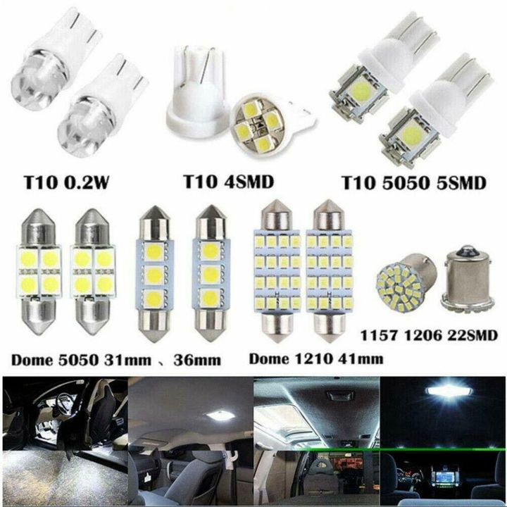 NAMUNY%202%20Pcs%20Car%20LED%20SMD%20License%20Plate%20Light%20&%201%20Set%20Assorted%20LED%20Car%20Interior%20Inside%20Light%20Dome%20Trunk%20Map%20License%20Plate%20Lamp%20-%20Image%202