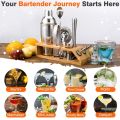 10pcs Bar Cocktail et Drink Making haker Kit tainless Mixer Making with Bamboo Rack 550ml. 