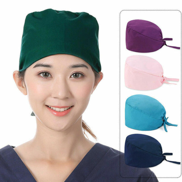 Adjustable%20cap%20Cotton%20surgical%20scrub%20cap%20Comfortable%20Solid%20color%20cap%20Sweat-absorbent%20material%20Unisex%20surgery%20cap%20Service%20-%20Image%203