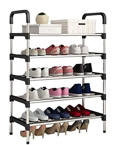 Stainless%20Steel%20Shoe%20Rack%20Organizer%20Foldable%20Durable%20Portable%20Size%2060%20cm%20x%2030%20cm%20x%20110%20cm%20(6%20Layer,%20Black)%20-%20Image%204