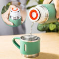 Stainless Steel Vacuum Flask With 3 Cup | Modern Water Bottle Thermos With Extra 2 Lids l. 