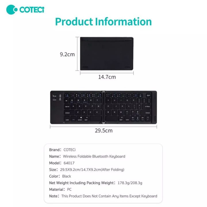 COTECi%20Folding%20Bluetooth%20Keyboard%20Wireless%20Silent%20Ipad%20Mobile%20Phone%20Tablet%20Universal%20Notebook%20Compact%20Portable%20and%20Comfortable%20Keyboard%20-%20Image%207