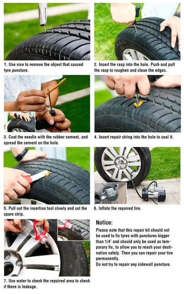 Tyre Repair Temporary Tire Plug Stop Go 4075 Mushroom Tire Plugs