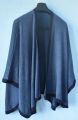 Woolen/Pashmina Cape Shawl Jeans blue With Navy Blue Border. 