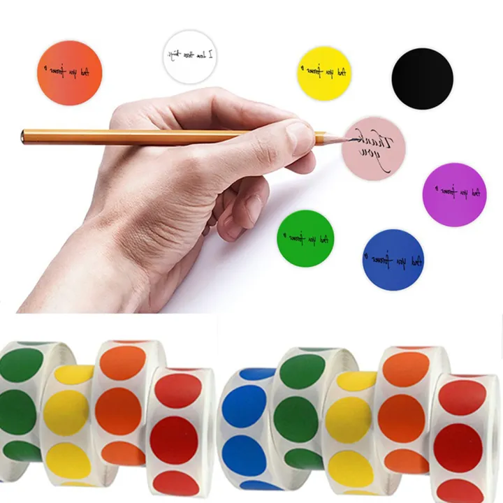 Kraft%20paper%20White%20Office%20School%20Supplies%20Round%20Inch%20Green%20500%20Pcs%20/Roll%20Mark%20stickers%20Chroma%20Label%20Stickers%20Color%20Labels%20Stickers%20Dot%20Labels%20Stickers%20-%20Image%202