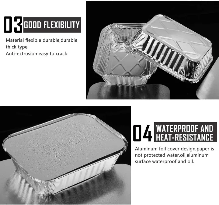 MJ%2090%20Pieces%20of%20Packing%20Food%20Storage%20Disposable%20Aluminum%20Foil%20/%20Container%20/%20Containers%20with%20Lid%20for%20Takeaway%20Size%20450%20ml%20New%20-%20Image%203