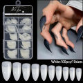 100 Pcs Hawk Curve Nail Tips Half Cover Eagle Claw Curve False Nails Extension 10 Sizes For Art Salon. 