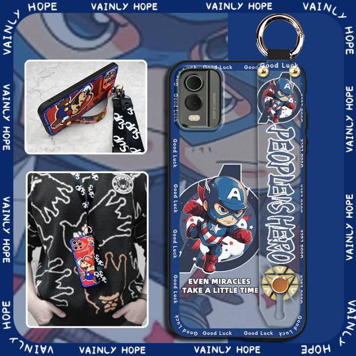 ring%20Anti-knock%20Phone%20Case%20For%20Nokia%20C32%20Kickstand%20Silicone%20Dirt-resistant%20Wristband%20Back%20Cover%20Phone%20Holder%20Soft%20case%20-%20Image%207