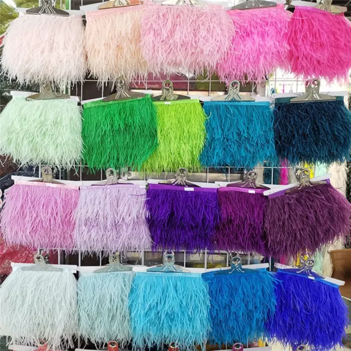1%20Meter%20Handmade%20Ribbon%20Tassel%20Natural%20Ostrich%20Feathers%20Sewing%20Decoration%2010-15cm%20Wide%20Ostrich%20Feathers%20Trim%20Feather%20Plumes%20Ribbon%20Selvage%20Costumes%20Sewing%20Accessories%20-%20Image%204