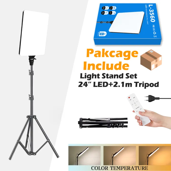 RL24%20LED%20Video%20Light%20Panel%20Light%20With%20Tripod%20Square%20Diffuser%20Light%20With%20Stand%20Photography%20Lamp%20-%20Image%202