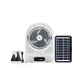 Rechargeable Fan with Led Light Lantern Camping Fan with Solar Panel with FM Radio BT Speaker for Outside (Ep-308). 