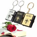 Mini Holy Bible Keychain Real Paper Can Read Religious Christian Cross Keyrings Holder Car Key Chains Fashion Gifts Jewelry. 