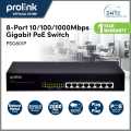Prolink 8-Port Gigabit Poe Ethernet Switch (10/100/1000Mbps Gigabit Poe Switch - PSG801P. 