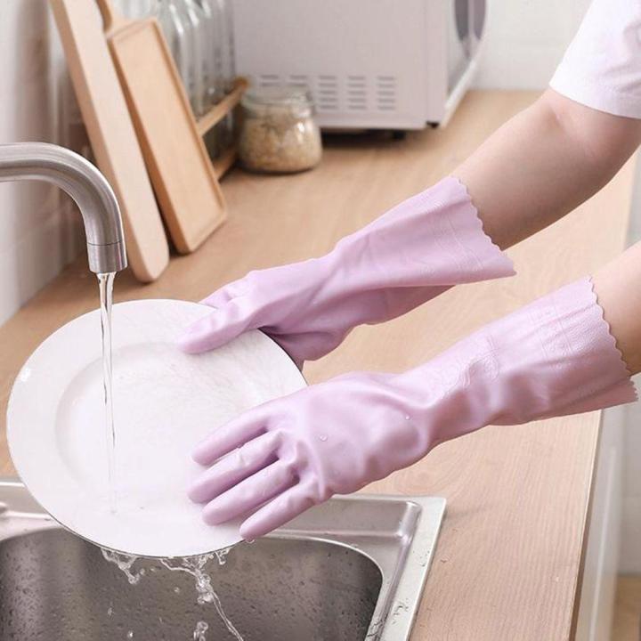 Rubber%20Plush%20Thick%20PVC%20Waterproof%20Gloves%20Kitchen%20Dish%20Washing%20Laundry%20Clothes%20Cleaning%20Gloves%20-%20Random%20Color%20-%20Image%205