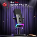 FIFINE AmpliGame AM8 USB/XLR Dynamic Microphone With RGB Light, Mute Button, Headphones Jack, Desktop Stand For Podcasting, Voice-Over, Gaming. 