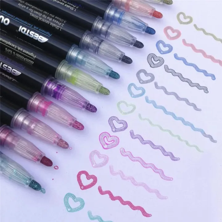 Outline%20Pen%20Marker,%20Multicolor%20Set%20Of%2012%20Glitter%20Shades%20(Pigment%20Ink,%20UV%20Resistant,%20Waterproof)%20-%20Image%203