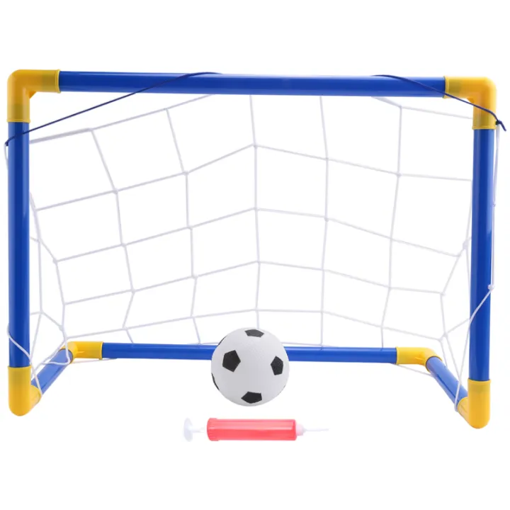Plastic Football Posts Folding Mini Football Soccer Goal Post Net Set with Pump Gift Plastic ...