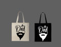 Dad Beard Graphic Printed Tote Bag– Black & White. 