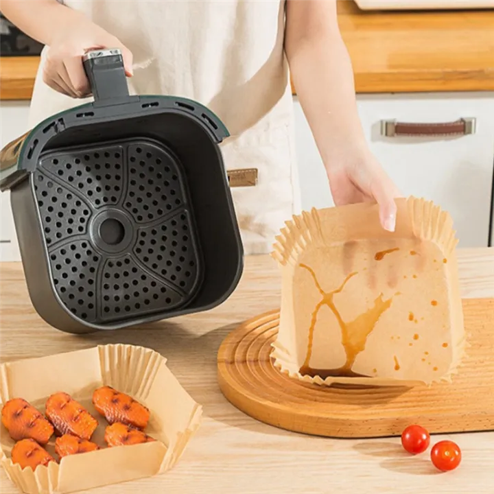 Sptrry100pcs%20Square%20Air%20Fryer%20Paper%20Pad%20Oil-Proof%20Paper%20Liners%20for%20Baking%20and%20Cooking%2017x17x4.5cm%20-%20Image%209