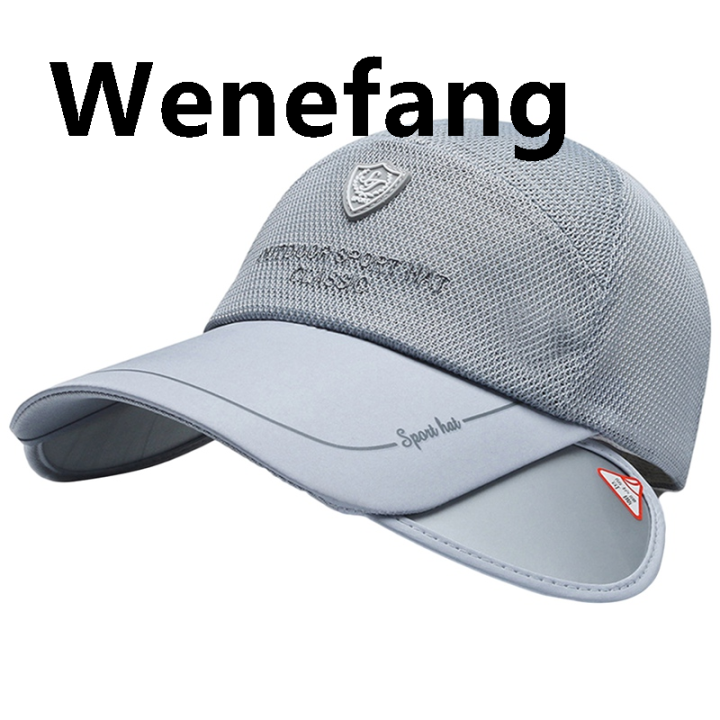 Wenefang%202021%20Summer%20Mesh%20Breathable%20Caps%20Retractable%20Visor%20Hat%20Woman%20Beach%20High%20Quality%20Hat%20Headwear%20Men%20Fishing%20Hiking%20Outdoor%20UV%20Protection%20Cap%20-%20Image%205
