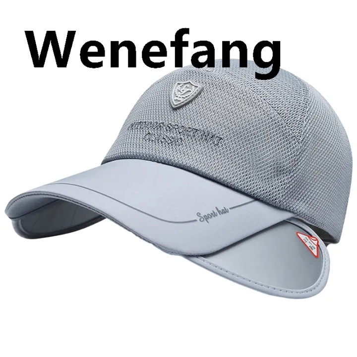 Wenefang%202021%20Summer%20Mesh%20Breathable%20Caps%20Retractable%20Visor%20Hat%20Woman%20Beach%20High%20Quality%20Hat%20Headwear%20Men%20Fishing%20Hiking%20Outdoor%20UV%20Protection%20Cap%20-%20Image%205