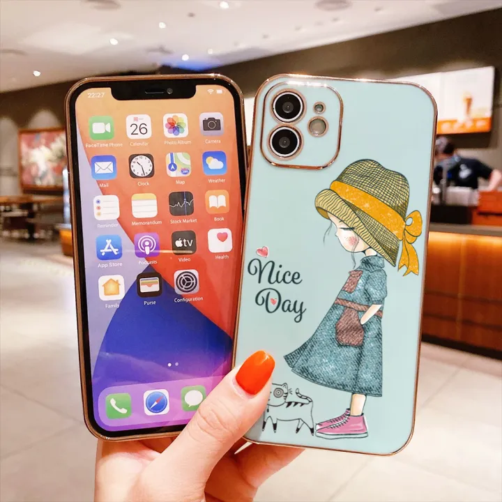 UCUC%20for%20Samsung%20M33%205G%20Back%20Cover%20+%20Free%20Lanyard%20Nice%20Girl%20Luxury%206D%20Plating%20Soft%20Silicone%20Phone%20Case%20-%20Image%207