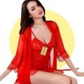 Shopbop Hot 3Pcs Short Nightie With Gown Sleepwear - Feel Romantic And Stylish In This Nightwear Set. 