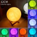 Lunar Lamp With Wooden Base Home Decor Light - Moon Shape Design Table Lamp | Lamp For Home Decoration |. 