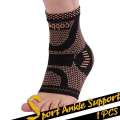 GOBYGO 1PCS Brace Sports Ankle Support Elastic Bandage Copper Compression Sleeves Unisex Gym Fiess Foot Protective Gear. 