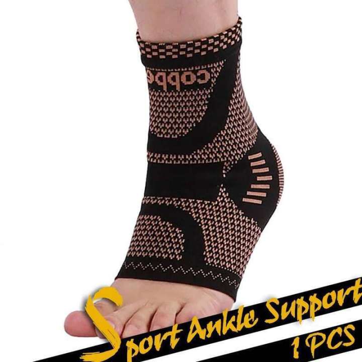 GOBYGO 1PCS Brace Sports Ankle Support Elastic Bandage Copper Compression Sleeves Unisex Gym Fiess Foot Protective Gear