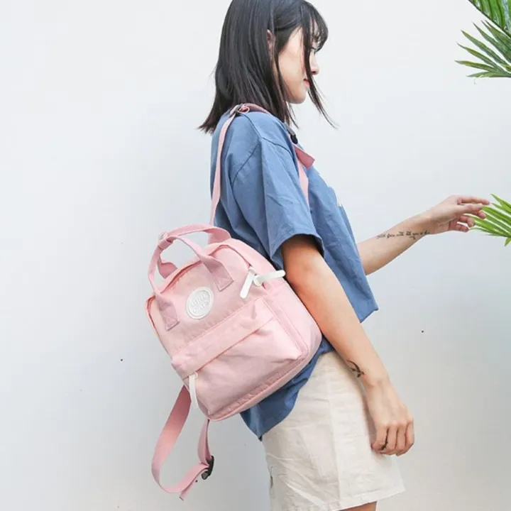 Portable%20Solid%20Color%20Parent-Child%20Backpack%20Canvas%20Zipper%20Mommy%20Bag%20Adjustable%20School%20Bag%20Women%20-%20Image%205