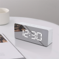 Mirror Digital Clock Bedroom Office Travel Electronic Table Clock Desktop Alarm Clock Temperature Function High Guality , Black. 