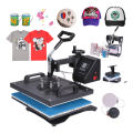 9 in 1 Combo Heat Press Machine Multifunctional Heat Transfer Equipment for T-Shirts, Mugs, Hats, Caps, Plates, and More with Interchangeable Attachments, 360° Swing-Away Design, Dual Digital Controls, and Customizable Pressure Settings. 