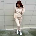 Linguolin Casual Tracksuit Women's Clothing Two-piece Tracksuit Plus Size Sets Warm suit for women Workout Set Top Pants. 