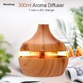 Wenefang Electric Humidifier Essential Aroma Oil Ultrasonic Wood Air Humidifier Mini Mist Maker with LED Light For Home. 
