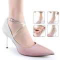 1 Pairs Clear Detachable Invisible Anti-Slip Attachable Ankle Straps Shoe Belt Bands for Holding High Heels Shoes. 