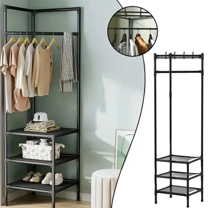Multiple Coat Rack Multi-Function Corner Coat Rack 3 Tier Shelves| | Daraz.com.np