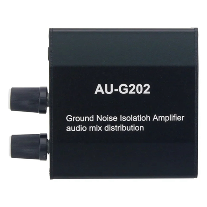 AU-G202 Ground Loop Noise Isolator Audio Mixer with 2 Inputs 2 Outputs for PC PS Game Consoles