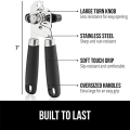 Heavy Duty Stainless Steel Smooth Edge Manual Handheld Can Opener Easy to Use. 