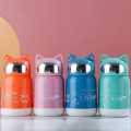 Cute Cat Printed And Cat Ear Glass Water Bottle. 