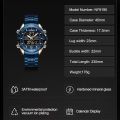 NAVIFORCE NF9195 Men Watch Dual Display Stainless Steel Top Waterproof Sport Digital Fashion Relogio Masculino. 