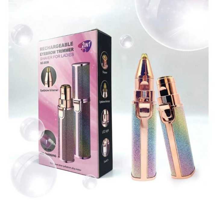 Rechargeable 2 in 1 Facial Epilator for Sensitive Skin, Portable Precision Epilator for Women and Men with LED Light