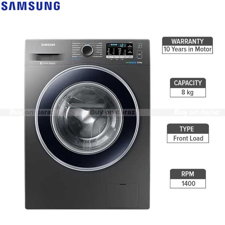 Samsung%20Ww81J54E0Bx/Tl%208%20Kg%20Eco%20Bubble%20Front%20Loading%20Fully%20Automatic%20Washing%20Machine%20-%20Image%204
