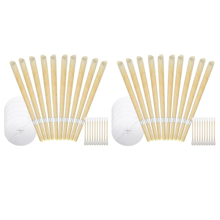 20 Pcs Beeswax Natural Ear Candles Wax Removal, Ear Wax Candles for Ear Candling Ear Clean Candle Earwax Cleaning Kit Easy Install Easy to Use