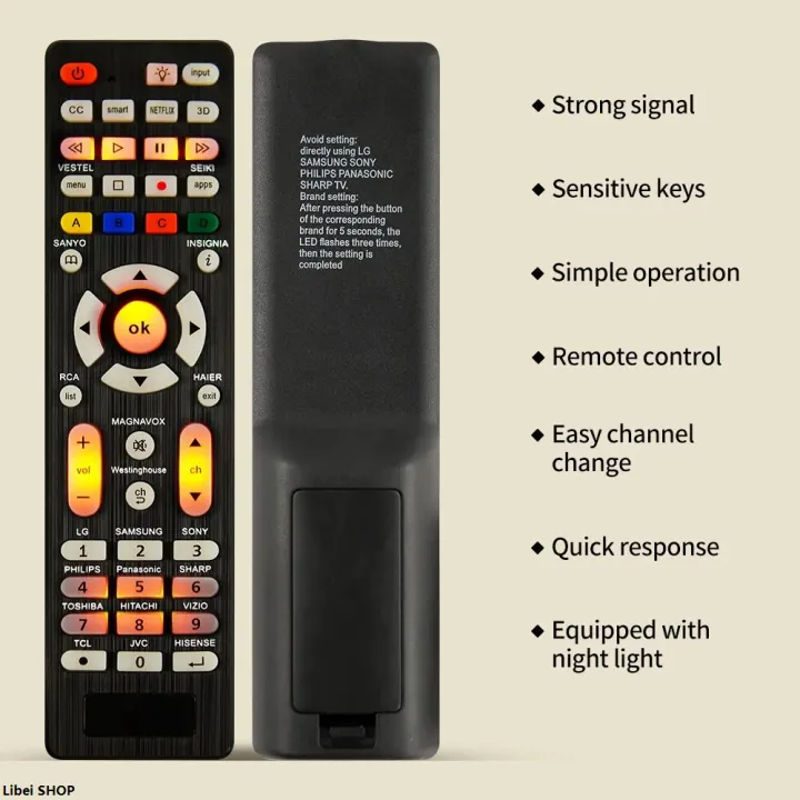 Libei%20SHOPProfesional%20Universal%20Replcement%20Remote%20Control%20RC-G008%20With%20Backlight%20For%20Multiple%20Television%20Models%20Universal%20Infrared%20TV%20-%20Image%203