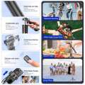 F16 Selfie Stick Tripod with 1708mm Long 8-Section Pole, Bluetooth Remote, 360° Rotation, 1/4 Interface, for Phone Camera Vlog. 